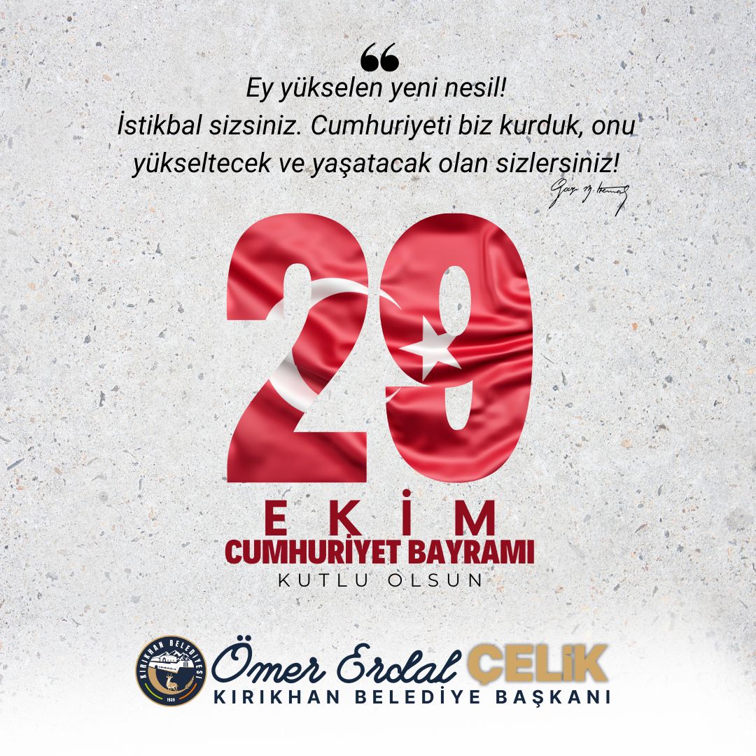 BAŞKAN ÇELİK’TEN 29 EKİM MESAJI